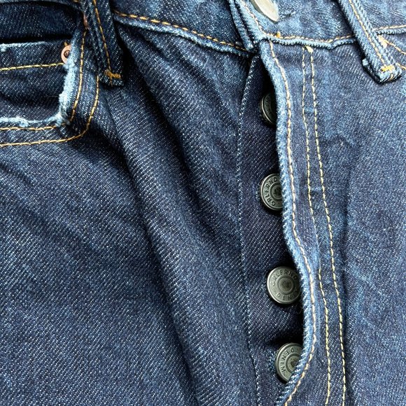 GRLFRND Karolina Ultra High Waisted Rigid Denim Slim Button Fly Dark Jeans - 26 - Picture 7 of 11